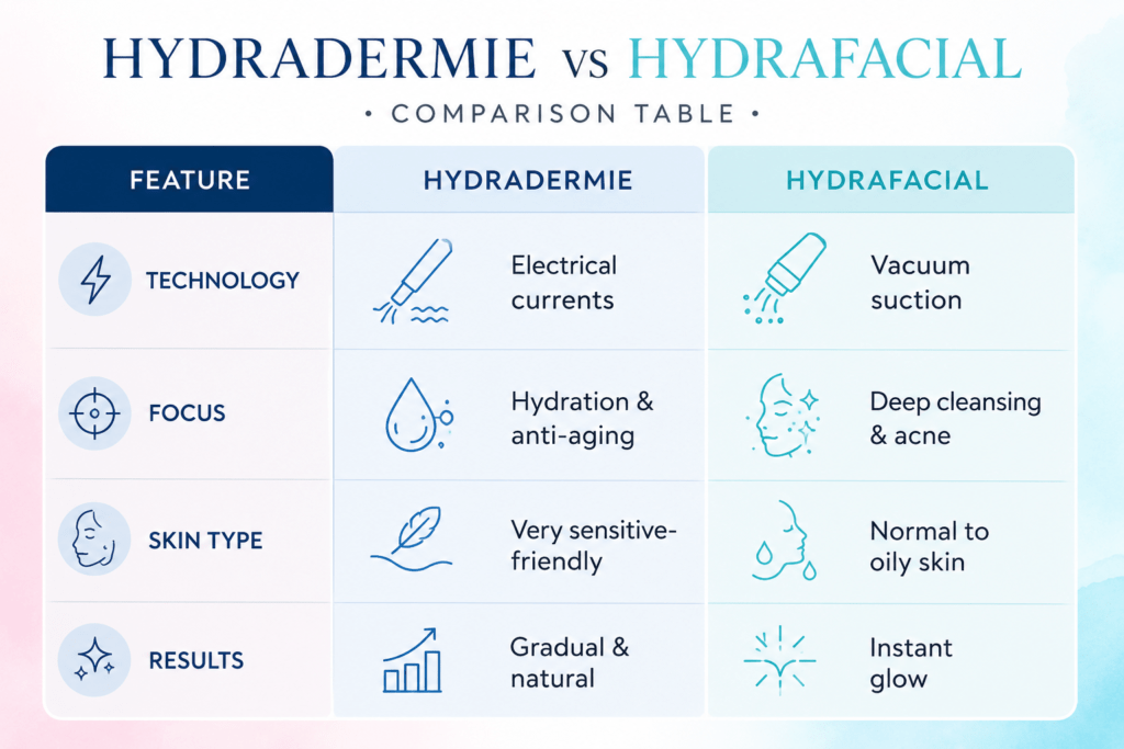 Hydradermie vs HydraFacial